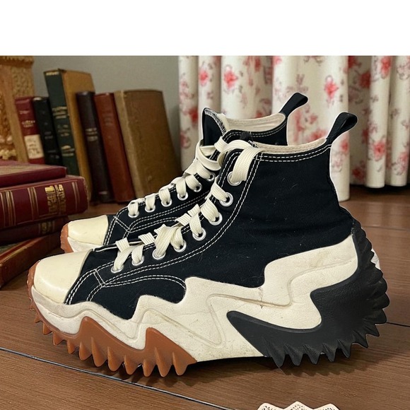 Converse Run Star Motion High Top Platform Sneakers Black White Chunky - Picture 1 of 10